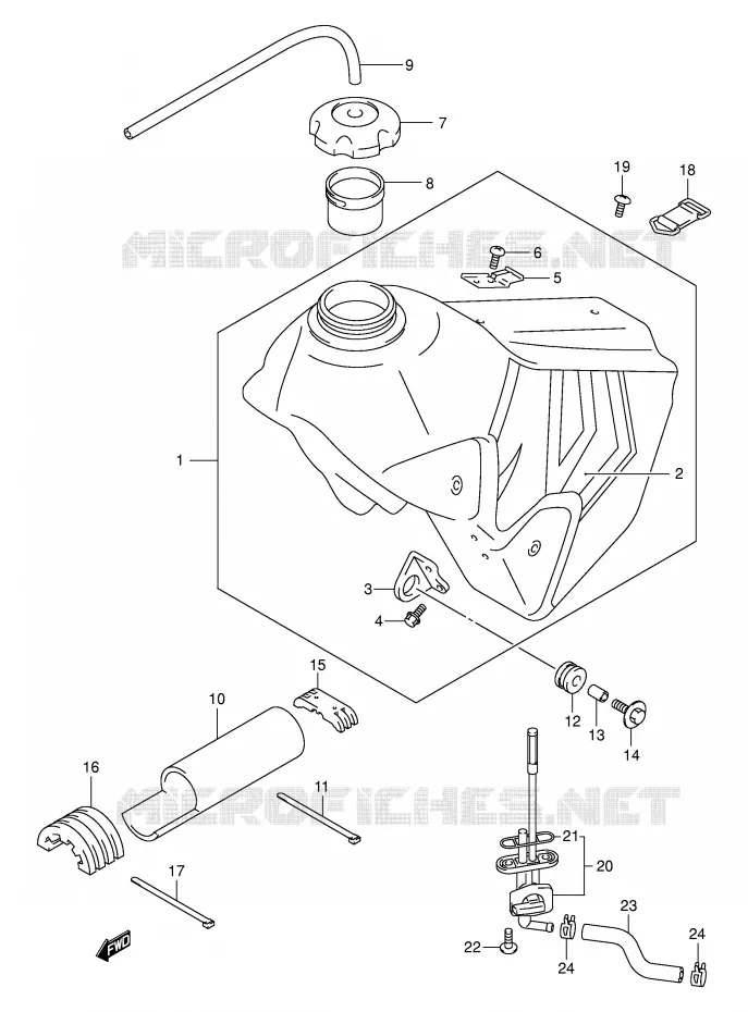 FUEL TANK (MODEL Y) Suzuki MOTO 400 DR-Z 2000  DR-Z400EY(E3/E28)