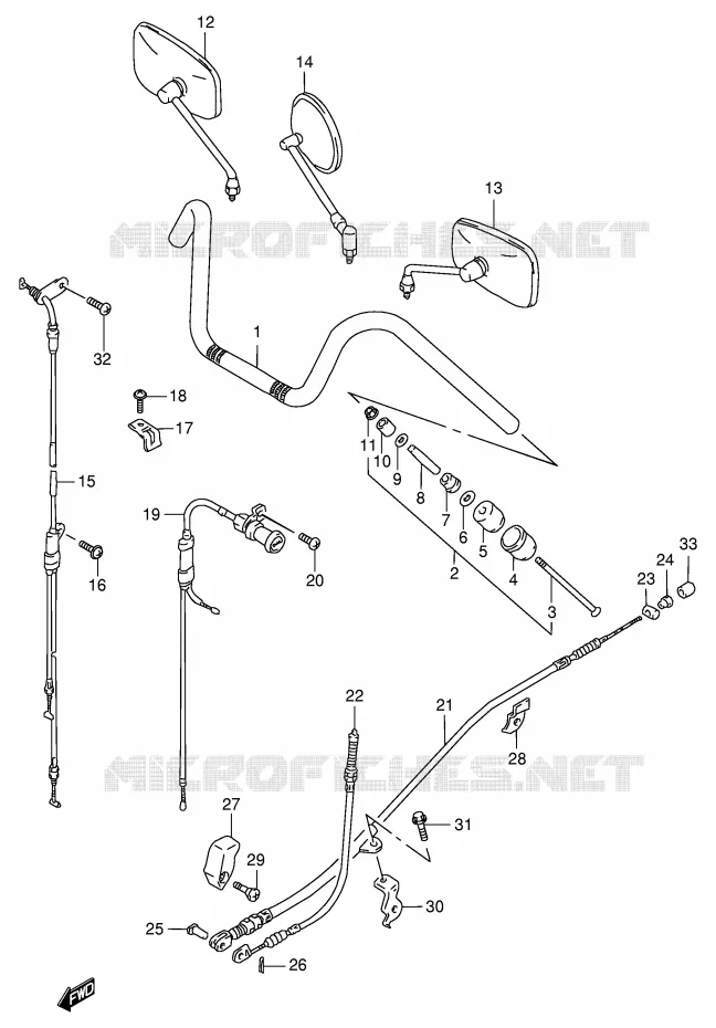 HANDLEBAR (MODEL S) Suzuki MOTO 600 INTRUDER 1995  VS600GLUS(E2)