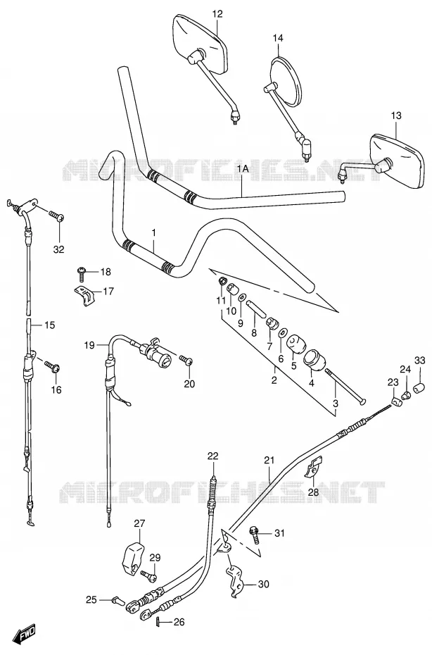 HANDLEBAR (MODEL T) Suzuki MOTO 600 INTRUDER 1995  VS600GLUS(E2)