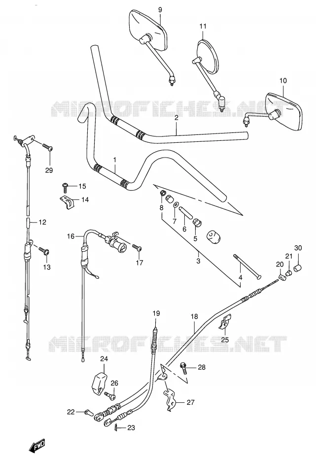 HANDLEBAR (MODEL V) Suzuki MOTO 600 INTRUDER 1996  VS600GLUT(E2)