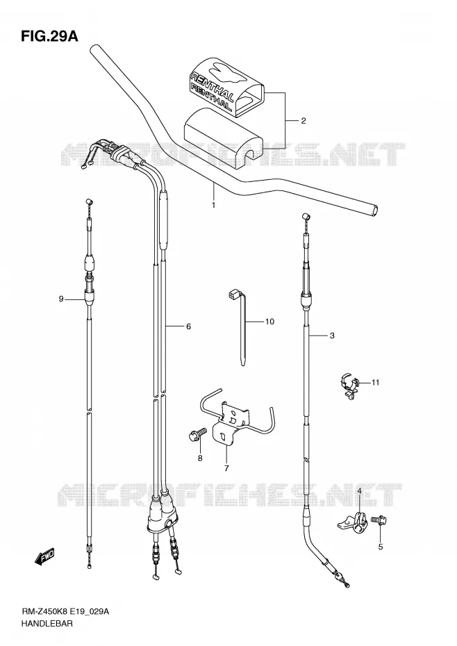 HANDLEBAR (RM-Z450L1) Suzuki MOTO 450 RM-Z 2012  RM-Z450L1(E19)