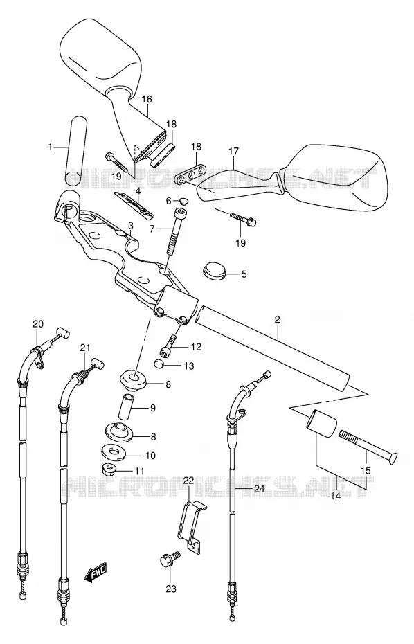 HANDLEBAR Suzuki MOTO 1300 HAYABUSA 2003  GSX1300RU2K3(E2)