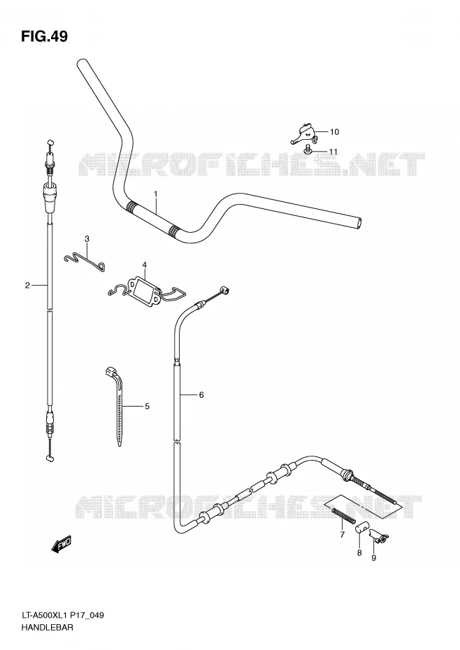 HANDLEBAR Suzuki QUAD 500 KINGQUAD 2011  LT-A500XL1(P17)