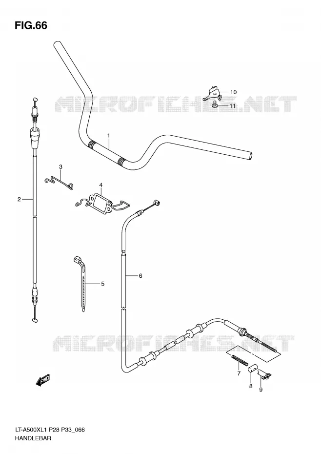 HANDLEBAR Suzuki QUAD 500 KINGQUAD 2011  LT-A500XL1(P28/P33)