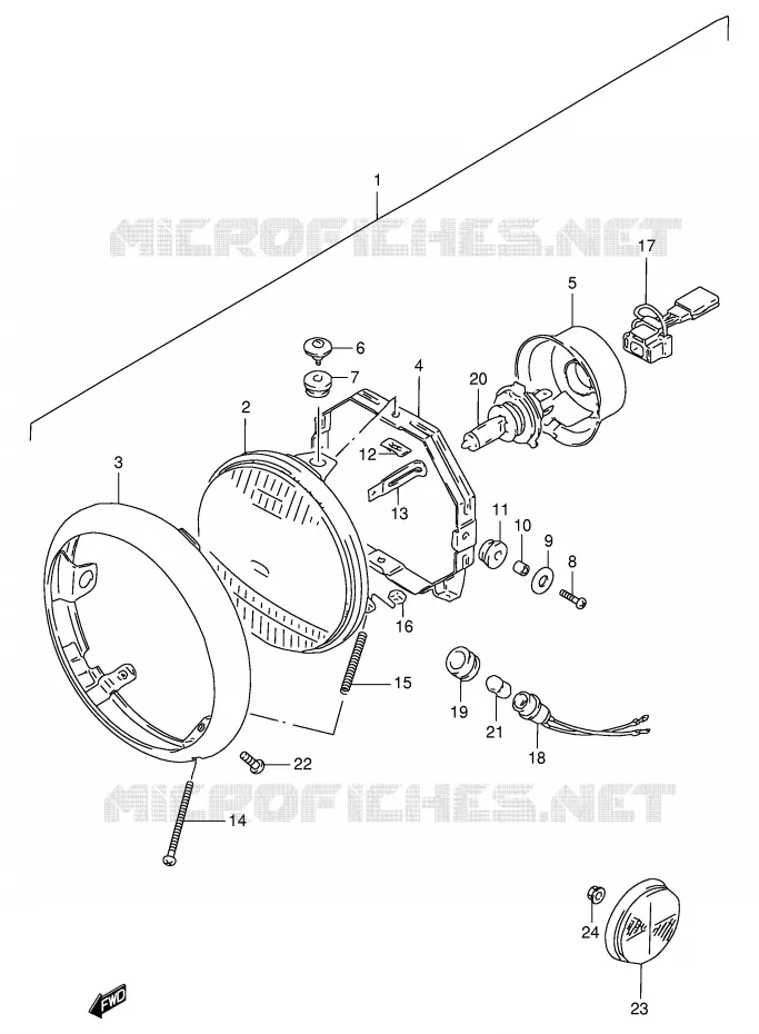 HEADLIGHT (MODEL S) Suzuki MOTO 600 INTRUDER 1997  VS600GLUV(E2)