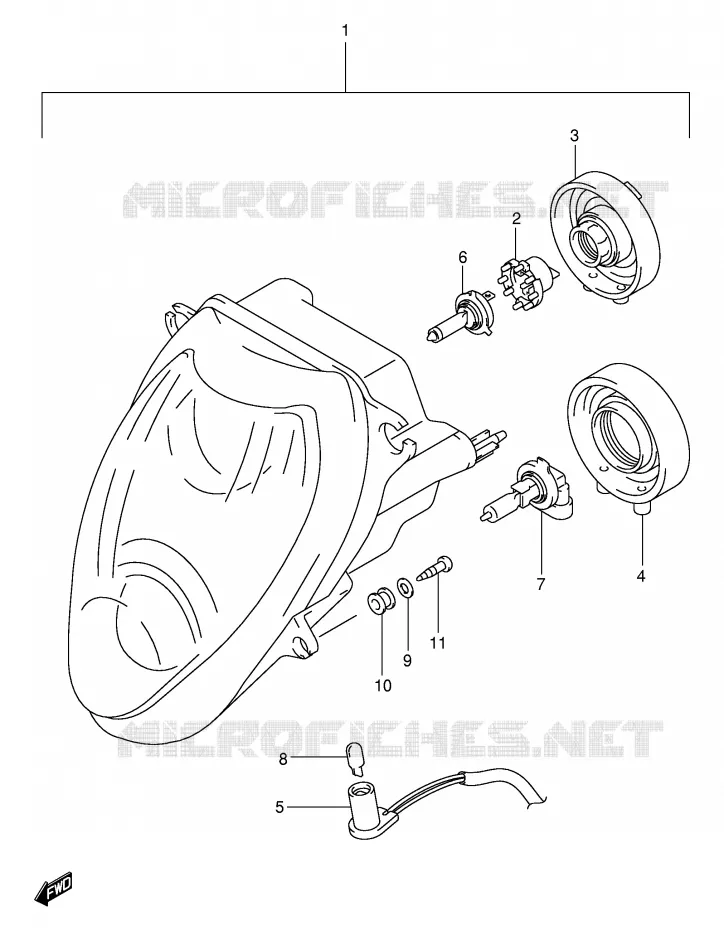 HEADLIGHT Suzuki MOTO 1300 HAYABUSA 2000  GSX1300RY(E2)