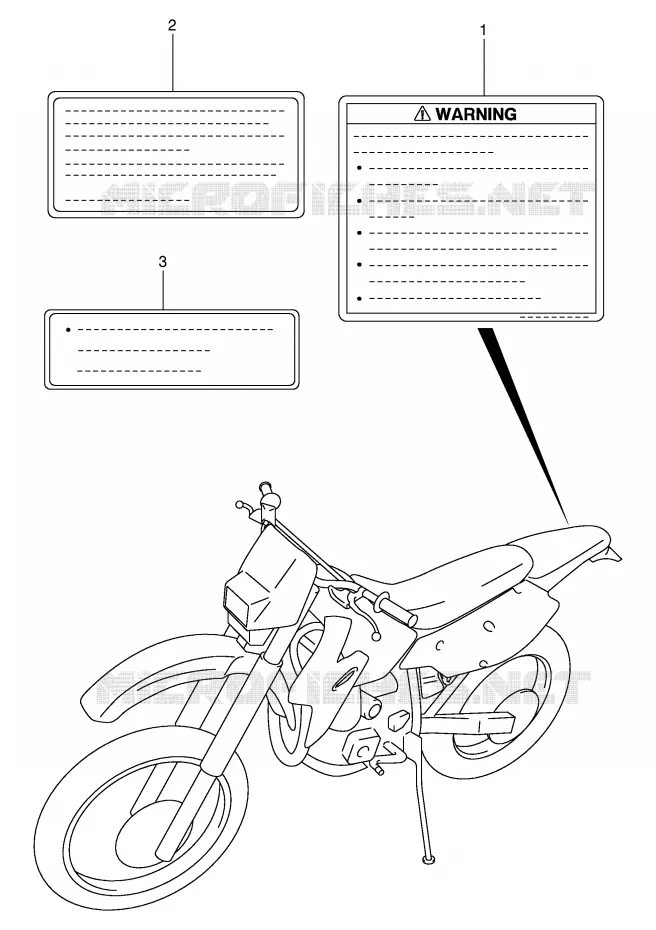 LABEL (MODEL Y/K1/K2/K3) Suzuki MOTO 400 DR-Z 2004  DR-Z400EK4(E3/E28)