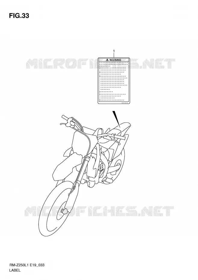 LABEL Suzuki MOTO 250 RM-Z 2011  RM-Z250L1(E19)