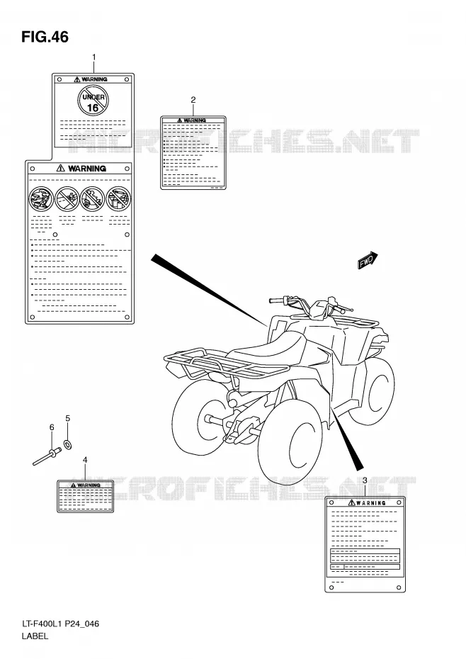 LABEL Suzuki QUAD 400 KINGQUAD 2011  LT-F400L1(P24)
