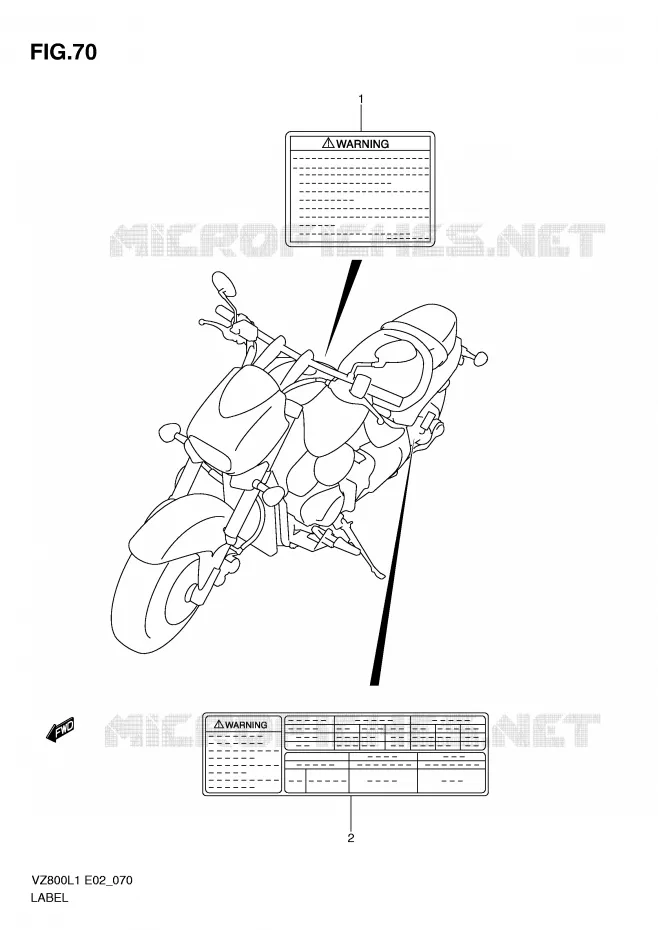LABEL (VZ800L1 E19) Suzuki MOTO 800 MARAUDER 2011  VZ800L1(E2)