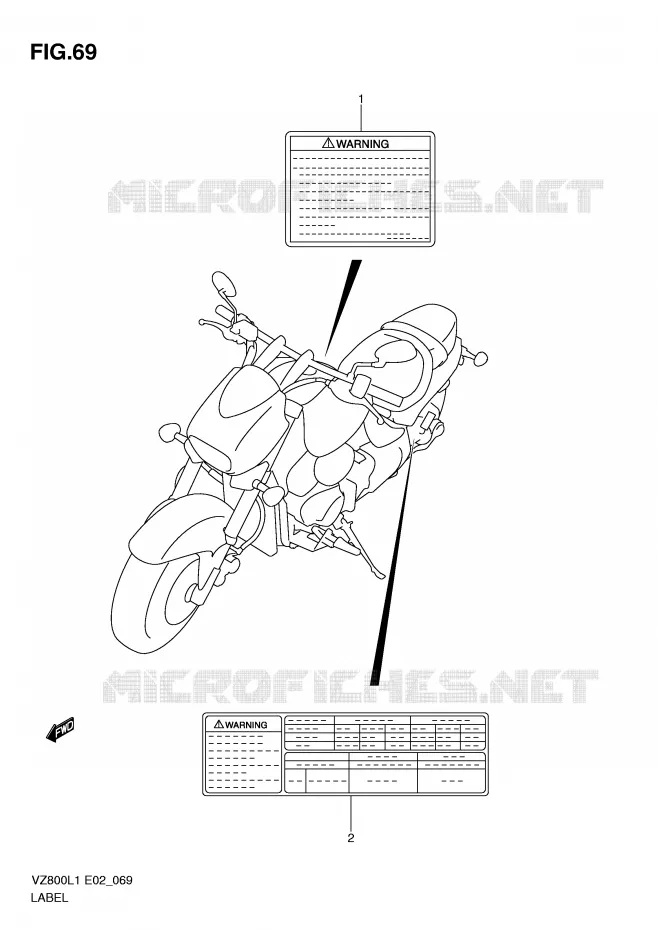 LABEL (VZ800L1 E2) Suzuki MOTO 800 MARAUDER 2011  VZ800UEL1(E2)