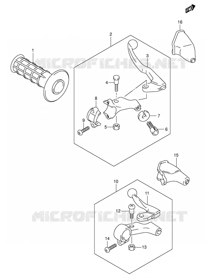 LEFT LEVER - HANDGRIP (DR-Z400Y/K1/K2/K3/K4) Suzuki MOTO 400 DR-Z 2002  DR-Z400K2(E3/E28)