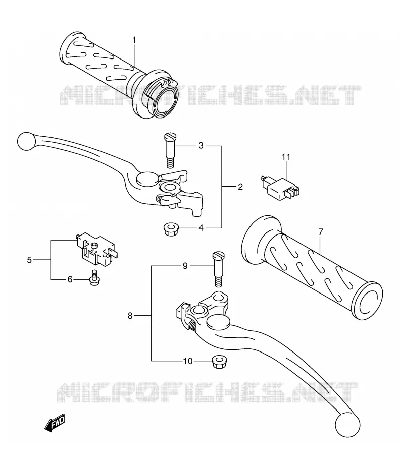 LEVERS - HANDGRIPS Suzuki MOTO 1300 HAYABUSA 2003  GSX1300RZK3(E2)