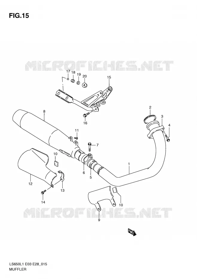 MUFFLER Suzuki MOTO 650 BOULEVARD 2011  LS650L1(E3/E28)