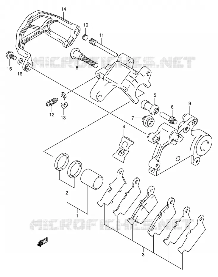 REAR CALIPER Suzuki MOTO 400 DR-Z 2002  DR-Z400EK2(E3/E28)