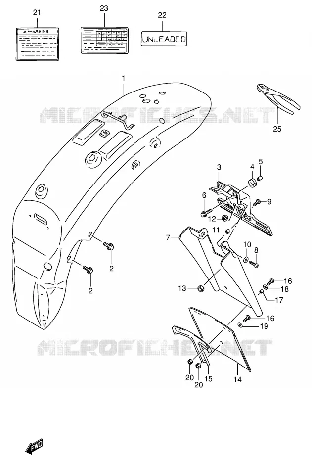 REAR FENDER (MODEL S) Suzuki MOTO 600 INTRUDER 1996  VS600GLT(E2)
