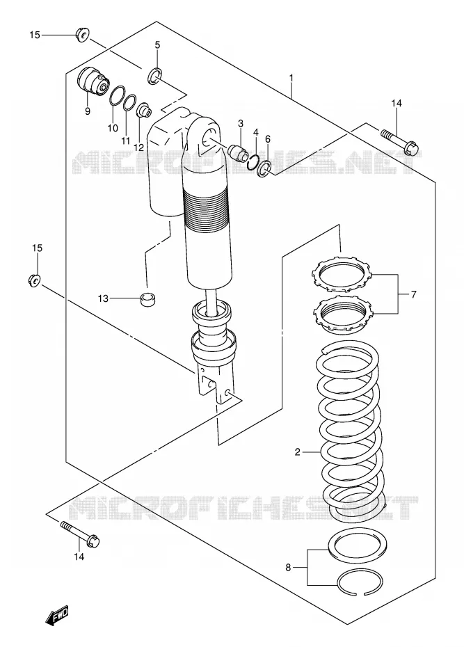 REAR SHOCK ABSORBER Suzuki MOTO 400 DR-Z 2000  DR-Z400Y(E3/E28)