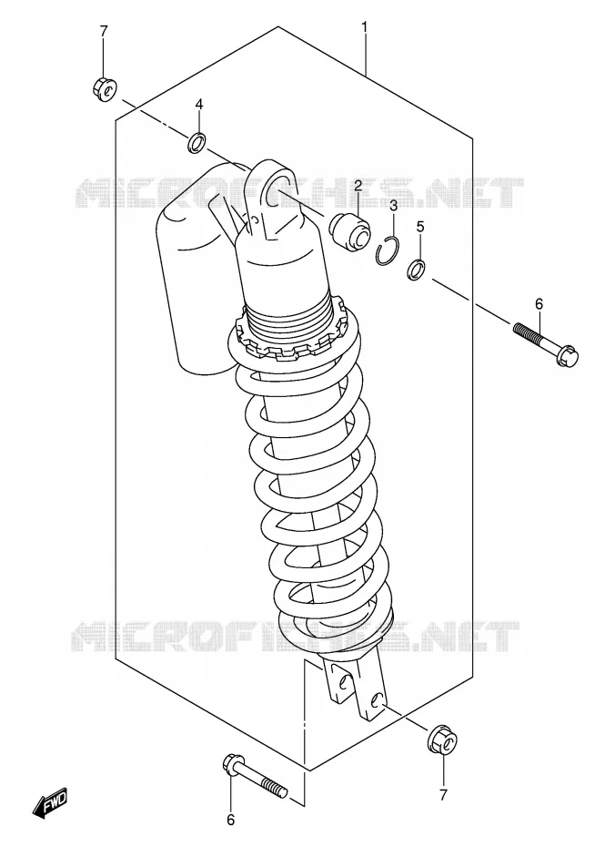 REAR SHOCK ABSORBER Suzuki MOTO 400 DR-Z 2005  DR-Z400SK5(E3/E28)