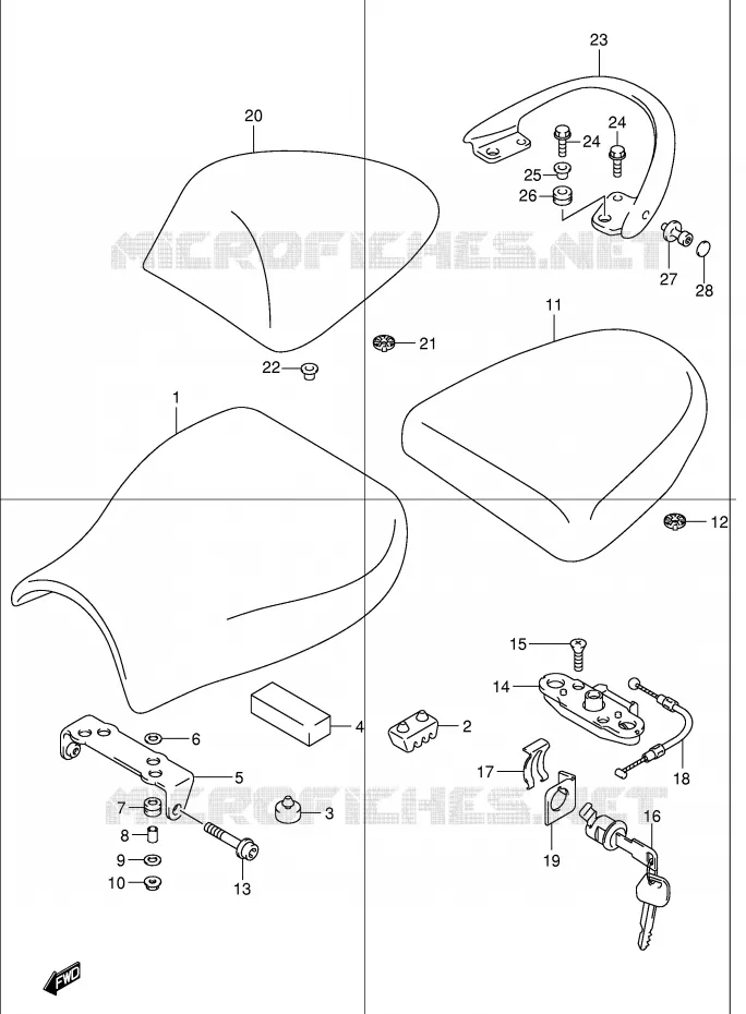 SEAT (MODEL K2) Suzuki MOTO 1300 HAYABUSA 2002  GSX1300RU2K2(E2)