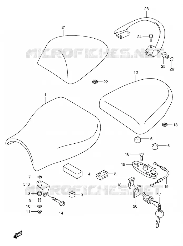 SEAT (MODEL X/Y) Suzuki MOTO 1300 HAYABUSA 2003  GSX1300RZK3(E2)