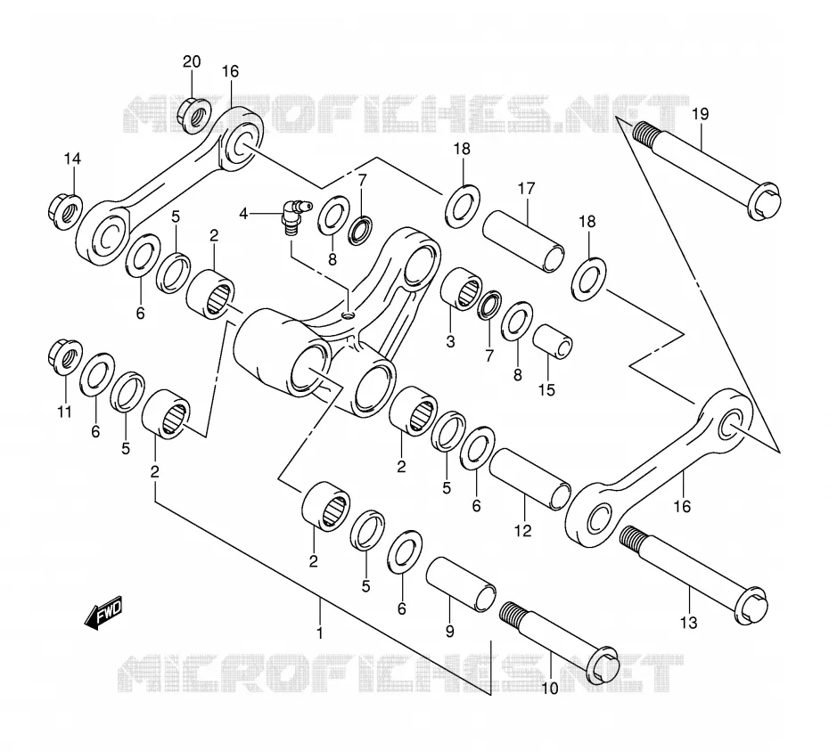 SHOCK ABSORBER LINKAGE Suzuki MOTO 400 DR-Z 2001  DR-Z400EK1(E3/E28)