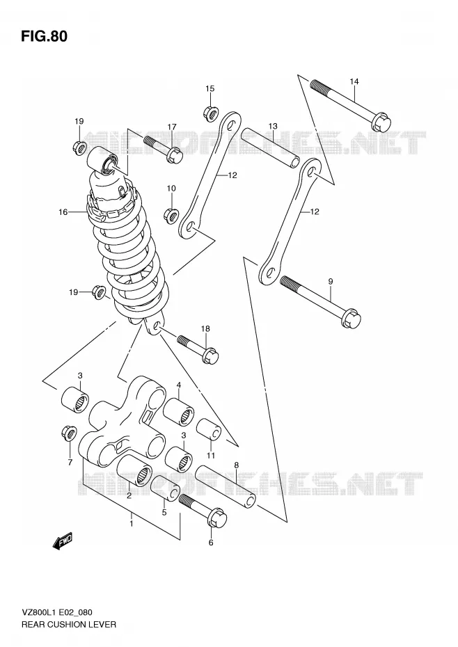 SHOCK ABSORBER LINKAGE Suzuki MOTO 800 MARAUDER 2011  VZ800L1(E2)