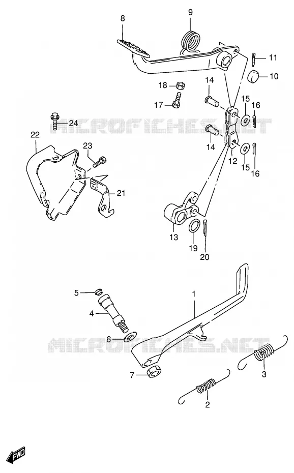SIDE STAND - REAR BRAKE PEDAL Suzuki MOTO 600 INTRUDER 1996  VS600GLFT(E2)