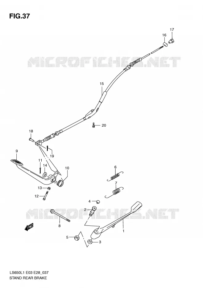STAND - REAR BRAKE Suzuki MOTO 650 BOULEVARD 2011  LS650L1(E3/E28)