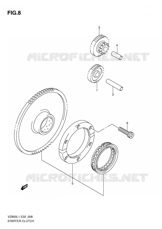 STARTER MOTOR CLUTCH Suzuki MOTO 800 MARAUDER 2011  VZ800L1(E2)
