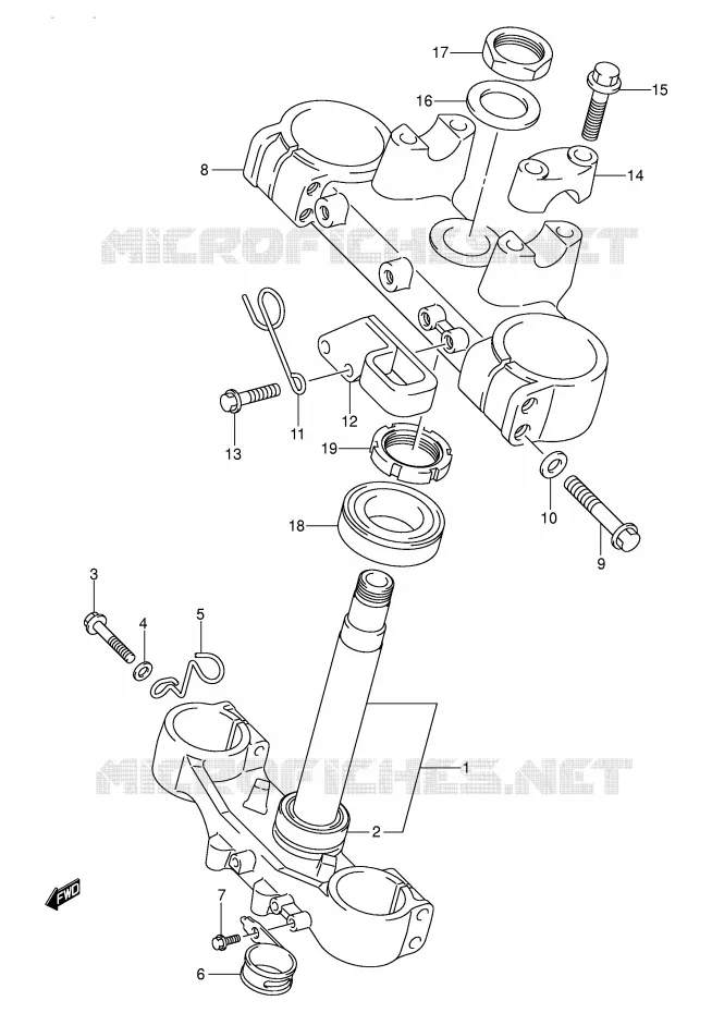 STEERING STEM Suzuki MOTO 400 DR-Z 2000  DR-Z400Y(E3/E28)