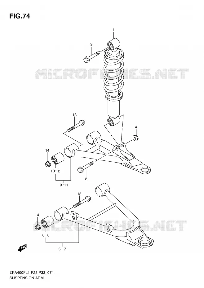 SUSPENSION ARM Suzuki QUAD 400 KINGQUAD 2011  LT-A400FZL1(P28/P33)