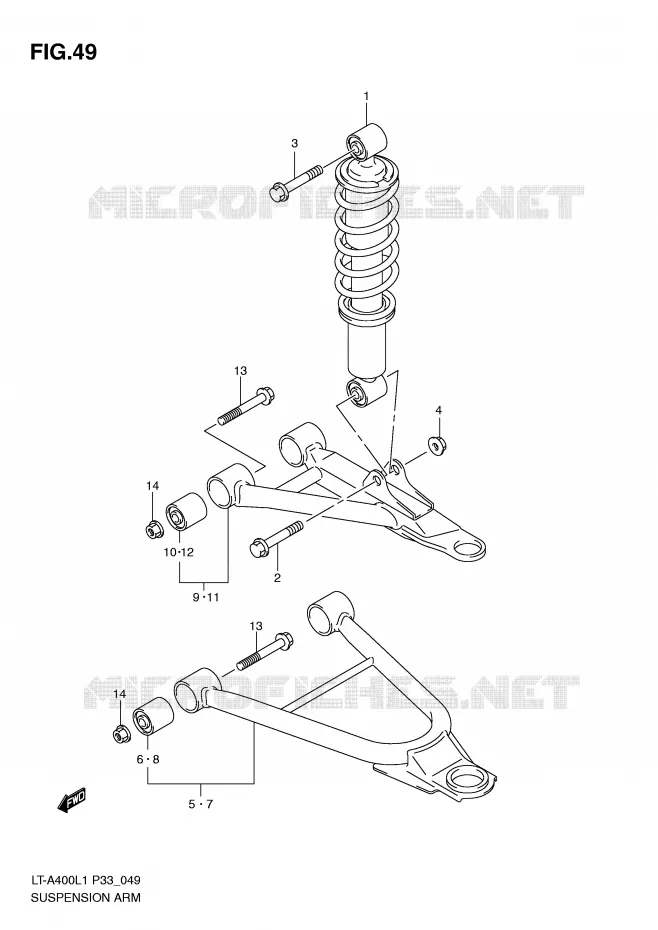 SUSPENSION ARM Suzuki QUAD 400 KINGQUAD 2011  LT-A400L1(P33)