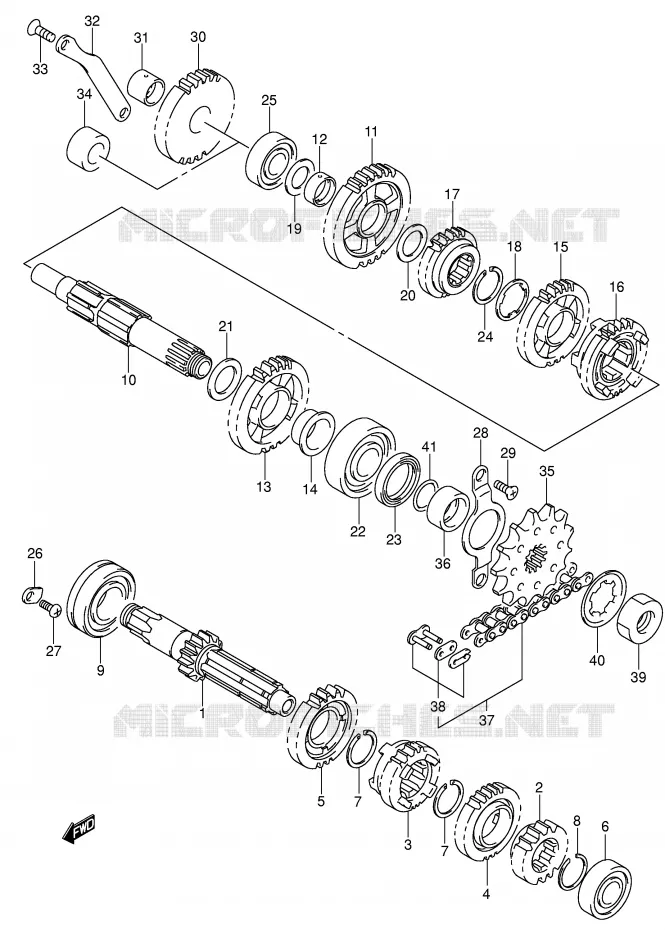 TRANSMISSION Suzuki MOTO 400 DR-Z 2000  DR-Z400Y(E3/E28)