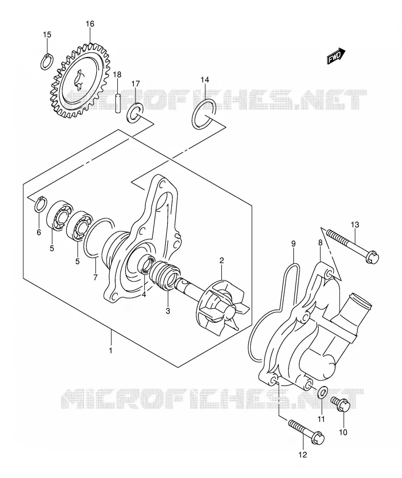 WATER PUMP Suzuki MOTO 400 DR-Z 2000  DR-Z400Y(E3/E28)