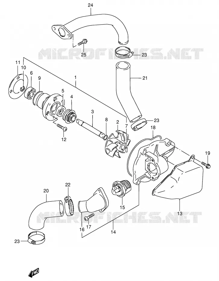 WATER PUMP Suzuki MOTO 600 INTRUDER 1996  VS600GLFT(E2)