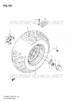 LEFT HAND REAR WHEEL (LT A500XL1 P28) for Suzuki KINGQUAD 500 2011