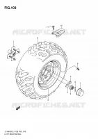 LEFT HAND REAR WHEEL (LT A500XL1 P33) for Suzuki KINGQUAD 500 2011