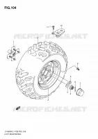 LEFT HAND REAR WHEEL (LT A500XZL1 P28) for Suzuki KINGQUAD 500 2011