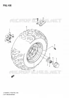 LEFT HAND REAR WHEEL (LT A500XZL1 P33) for Suzuki KINGQUAD 500 2011