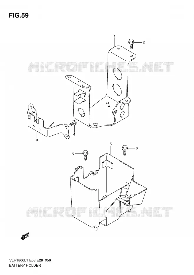 BATTERY HOLDER Suzuki MOTO 1800 BOULEVARD 2011  VLR1800TL1(E3/E28)