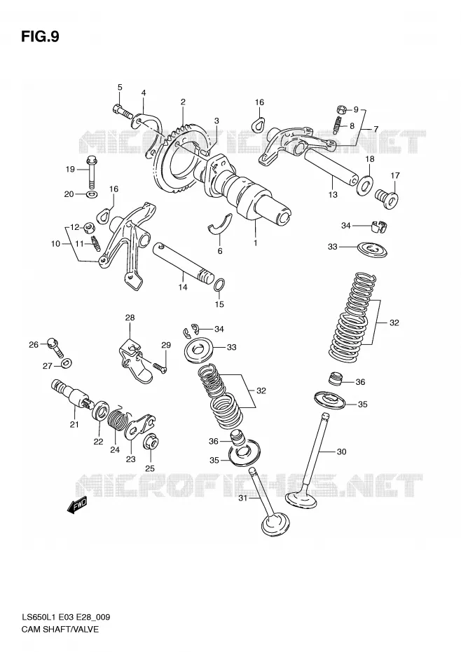 CAM SHAFT/VALVE Suzuki MOTO 650 BOULEVARD 2011  LS650L1(E3/E28)