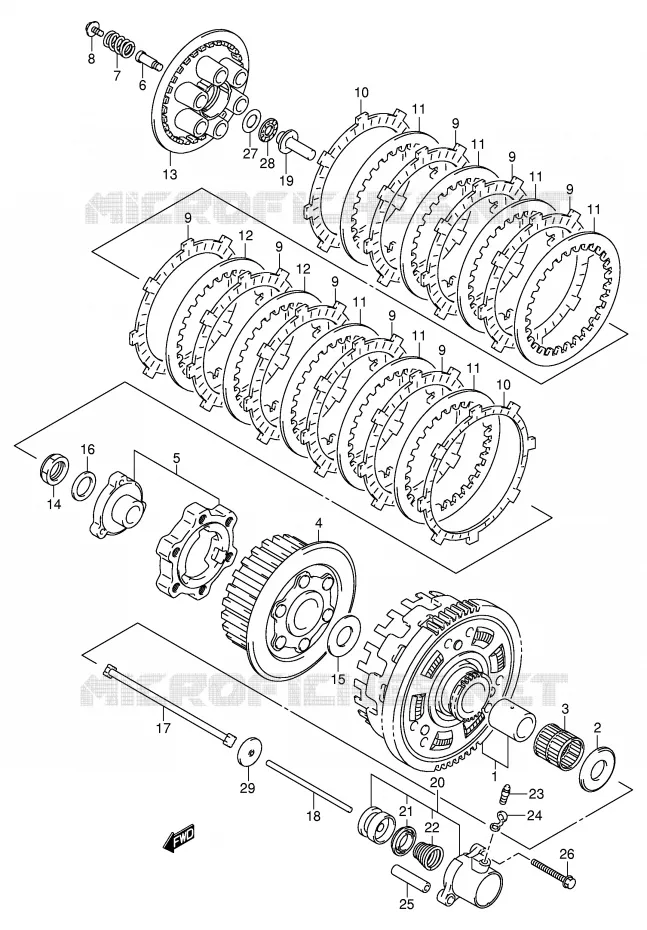 CLUTCH (MODEL X/Y/K1) Suzuki MOTO 1300 HAYABUSA 2000  GSX1300RY(E2)