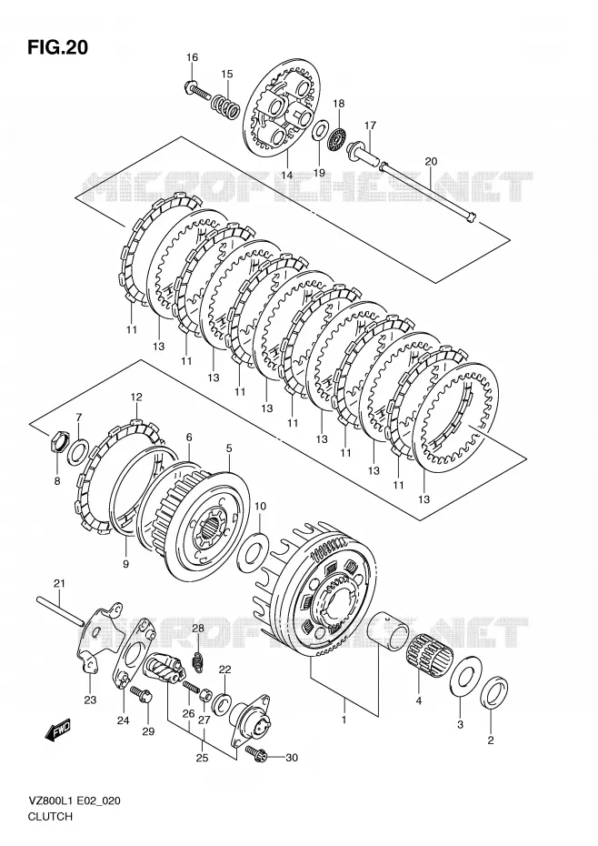 CLUTCH Suzuki MOTO 800 MARAUDER 2011  VZ800UEL1(E2)