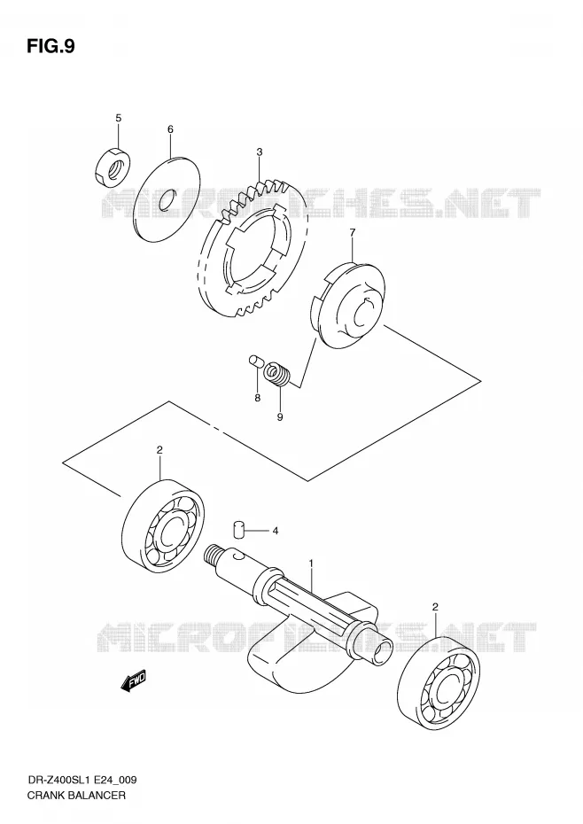 CRANK BALANCER Suzuki MOTO 400 DR-Z 2011  DR-Z400SL1(E24)