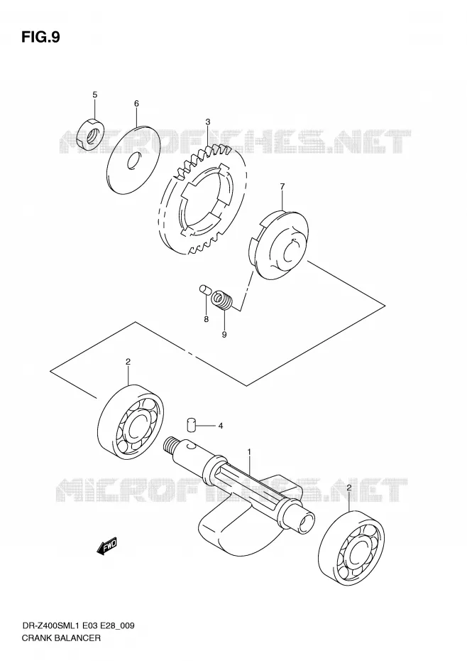 CRANK BALANCER Suzuki MOTO 400 DR-Z 2011  DR-Z400SML1(E3/E28)
