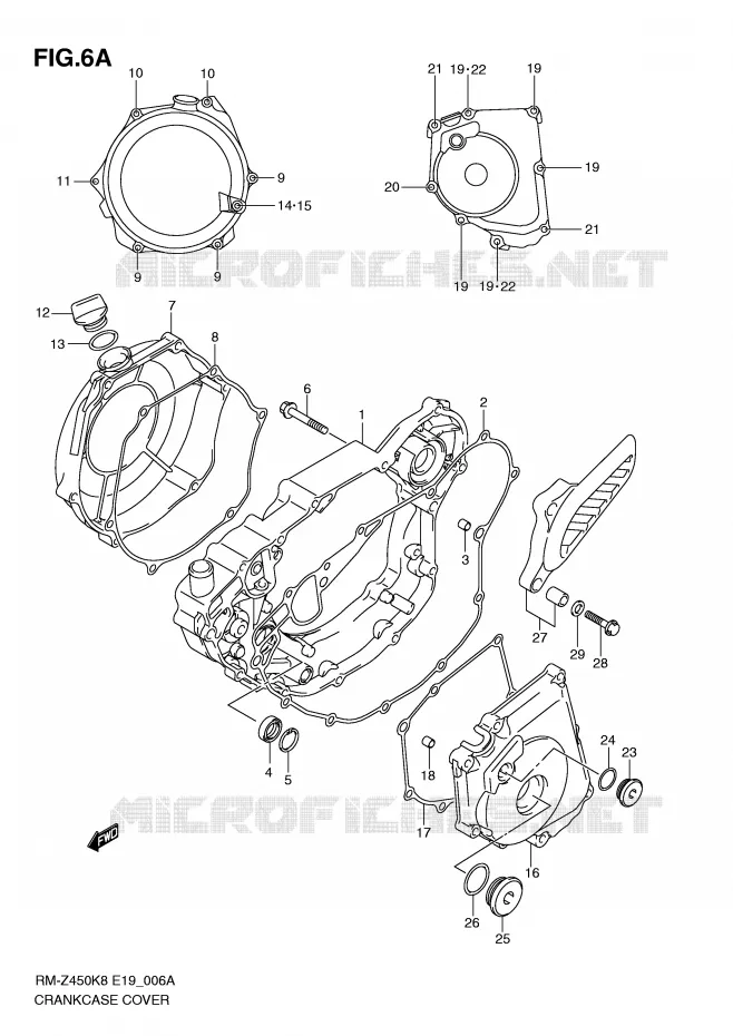 CRANKCASE COVER (RM-Z450L1) Suzuki MOTO 450 RM-Z 2012  RM-Z450L1(E19)