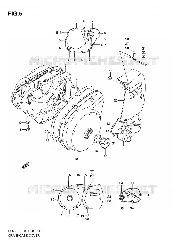 CRANKCASE COVER Suzuki MOTO 650 BOULEVARD 2011  LS650L1(E3/E28)