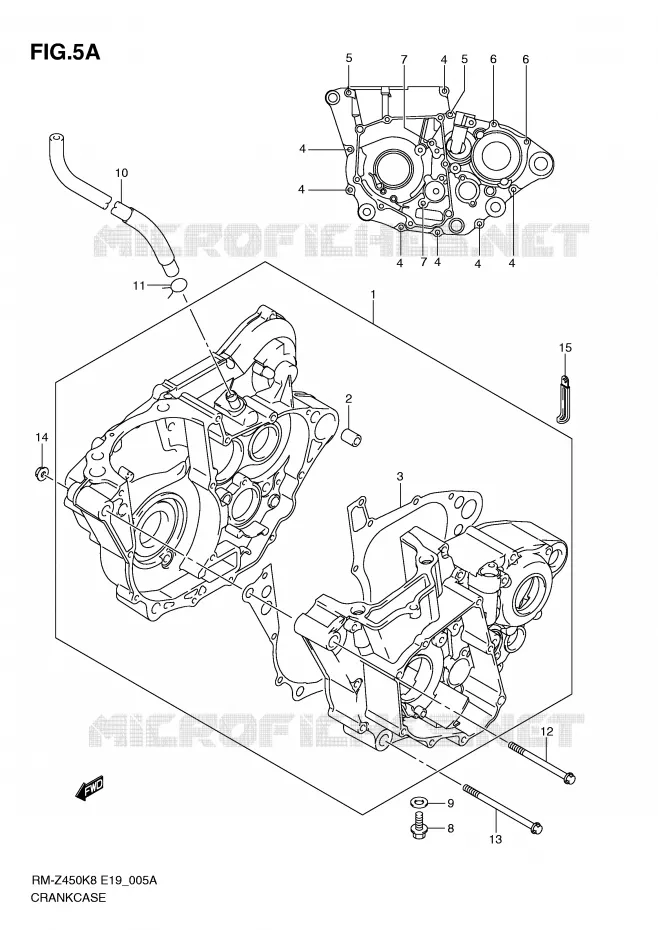 CRANKCASE (RM-Z450L1) Suzuki MOTO 450 RM-Z 2011  RM-Z450L1(E19)