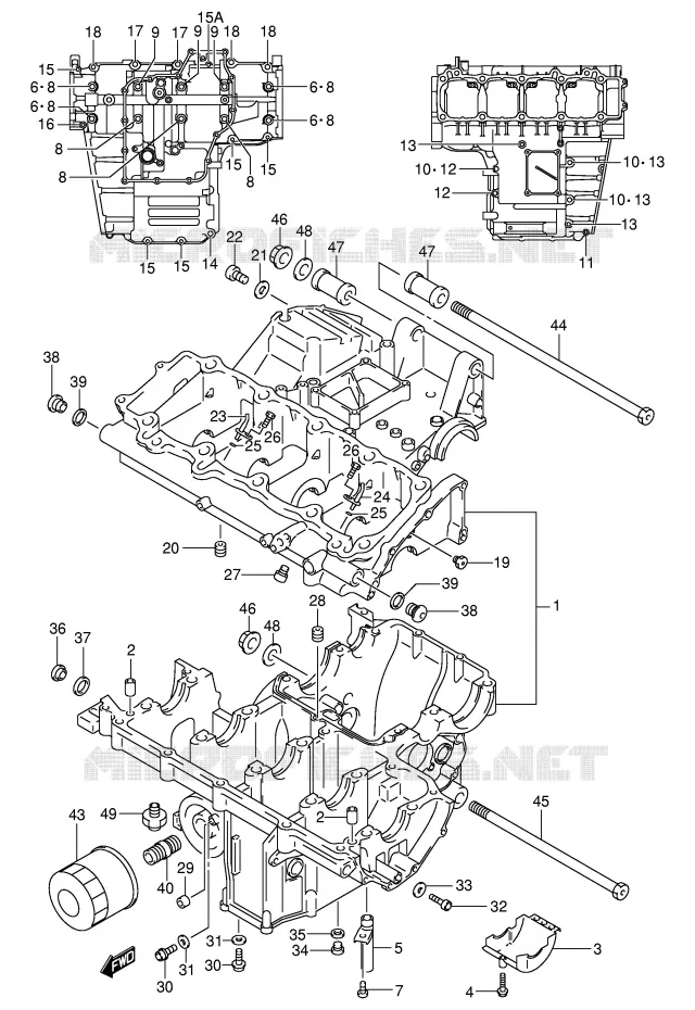 CRANKCASE Suzuki MOTO 1300 HAYABUSA 2000  GSX1300RY(E2)
