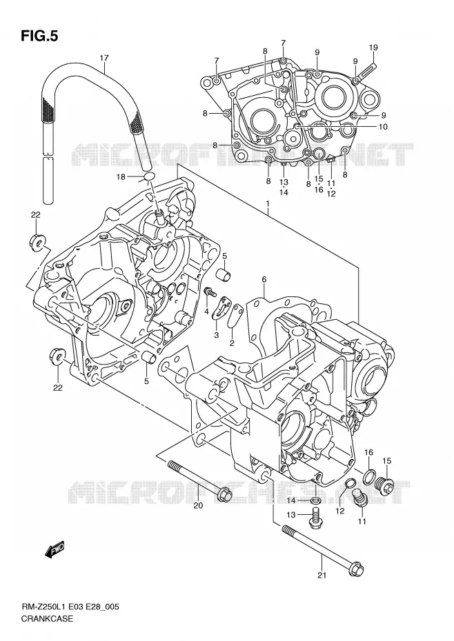 CRANKCASE Suzuki MOTO 250 RM-Z 2011  RM-Z250L1(E3/E28)